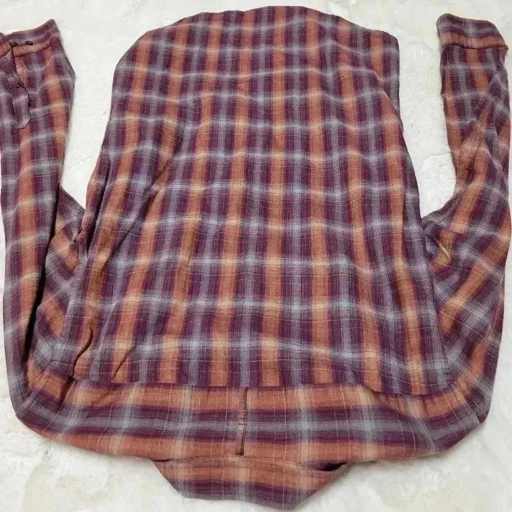 Banana Republic Luxe Flannel Shirt Mens Small Grant Slim Fit Brushed Plaid